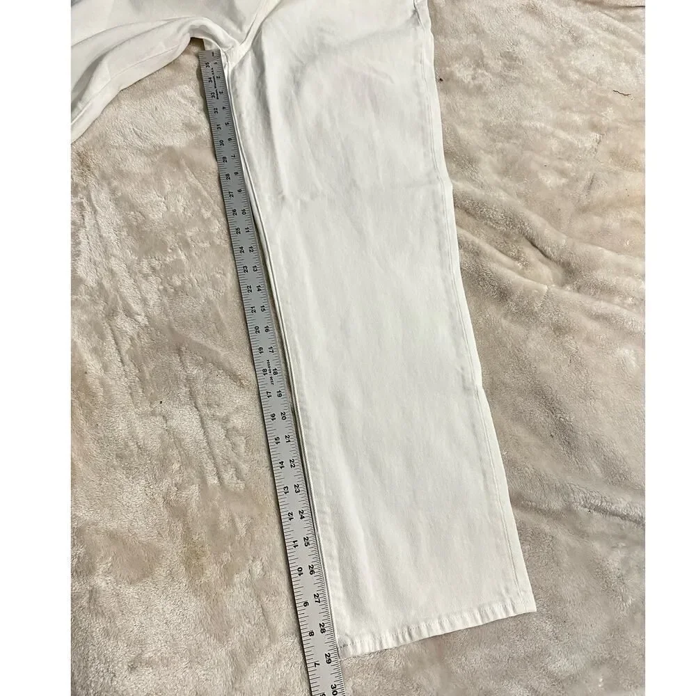 J.Crew Classic Straight Jeans Women's 31 White Slim High Rise Cotton Spandex NWT
